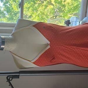 Lacoste orange polka dot halter dress